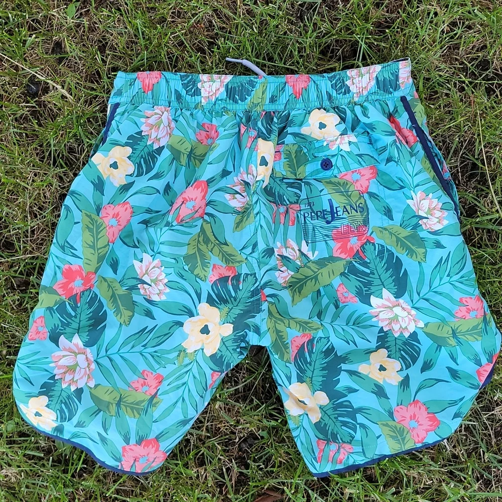 Pepe Jeans London Boys Tropical Floral Swim Trunks Board Shorts Size 16
